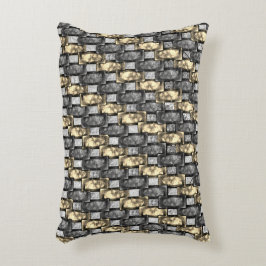 Golden- och grått-färg, kardad rektangulär delar prydnadskudde
