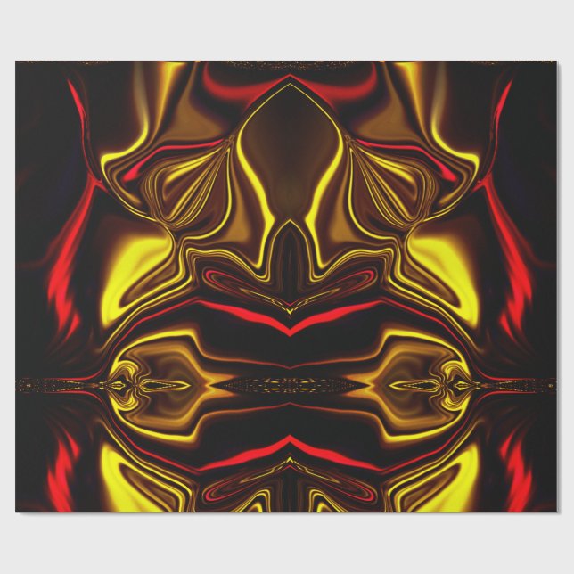 Golden- och rödböjda linjer med mörk presentpapper (Platt)