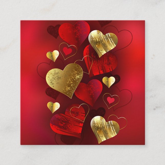Golden- och rödfärgade valentineser (Framsida)