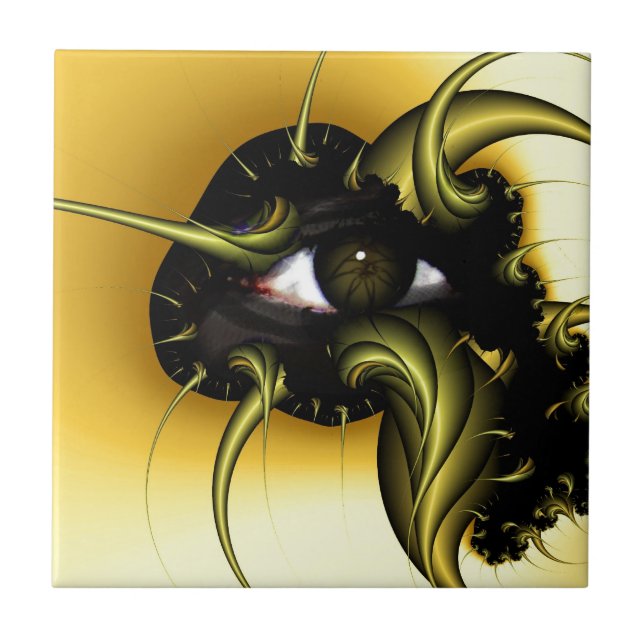 GOLDEN ÖGA FRACTAL KAKELPLATTA (Framsidan)
