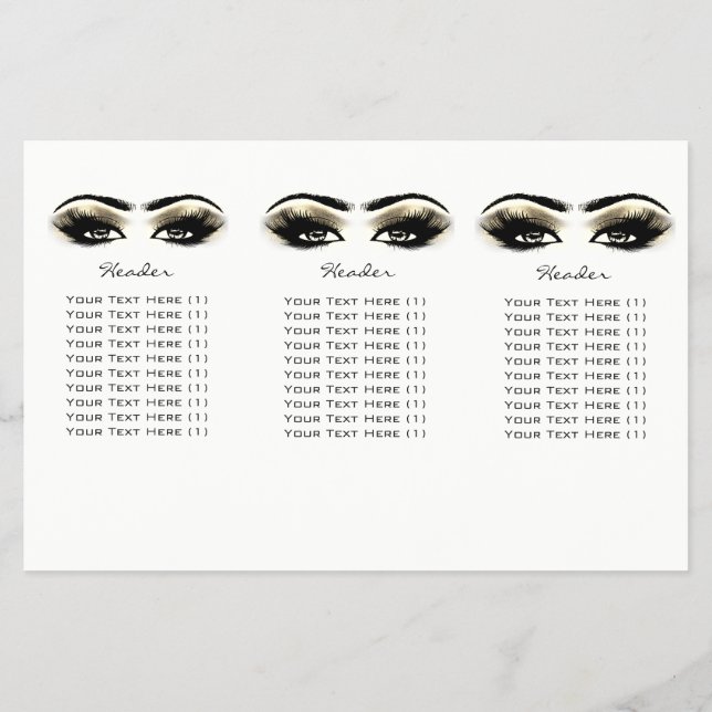 Golden Öga Makeup White Lash DL 3-bipacksedel Flygblad (Baksidan)