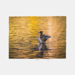 Golden öga på ett gyllene sjö fleecefilt