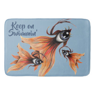 Golden Öga Surreal Goldfish Fantasy Art valfri Fär Badrumsmatta