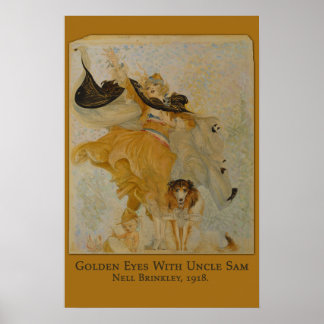 Golden Ögon med farbror Sam (Hund) av Nell Brinkle Poster