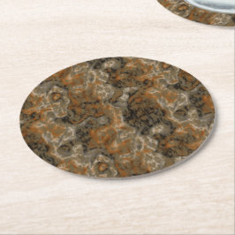 Golden Olive Marble Underlägg Papper Rund