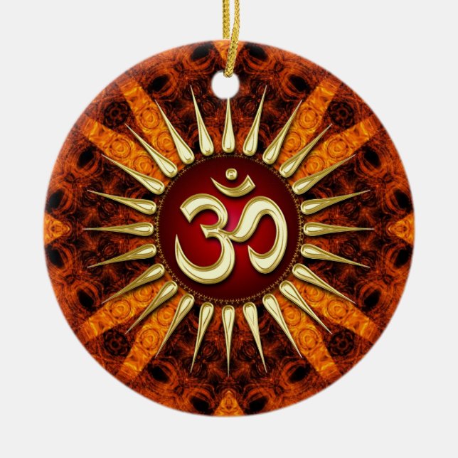 Golden OM Organic Bra Energy Ceramic Ornament (Framsidan)