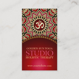 Golden OM Sol Yoga Reiki Red Affärskorts Visitkort