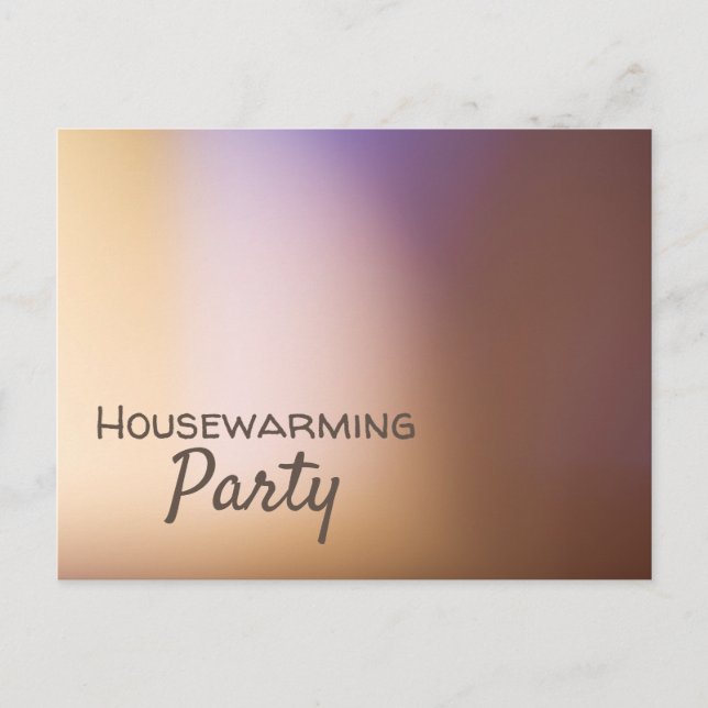 Golden Ombré, Modern Houseuppvärmning Party Inbjud Inbjudan Vykort (Framsida)