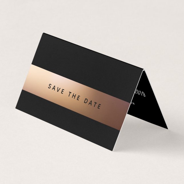 Golden Ombré, Modern Photo Save Date Card Visitkort (Framsida)