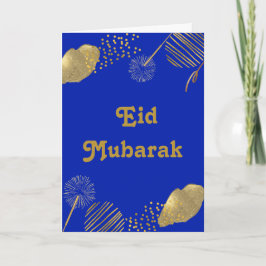 Golden Önskemål: Eid Mubarak Blue och Guld 2024 Ca Kort