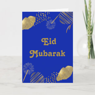 Golden Önskemål: Eid Mubarak Blue och Guld 2024 Ca Kort