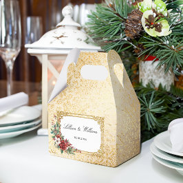 Golden Opulence-julen Blommigt Bröllop Presentaskar