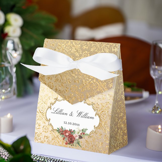 Golden Opulence-julen Blommigt Bröllop Presentaskar (Skapare uppladdad)