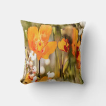 Golden Orange California Poppy Acrylic Painting