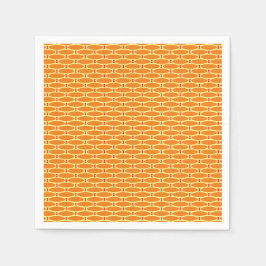 Golden Orange White Summer Tiled Ovaler Mönster Pappersservett