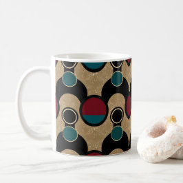 Golden Orbit Bold Circles Abstract Throw Cushion Kaffemugg