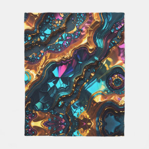 Golden Ore Veins with shiny Gems Fleecefilt