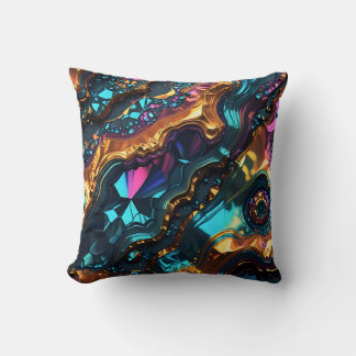 Golden Ore Veins with shiny Gems Kudde