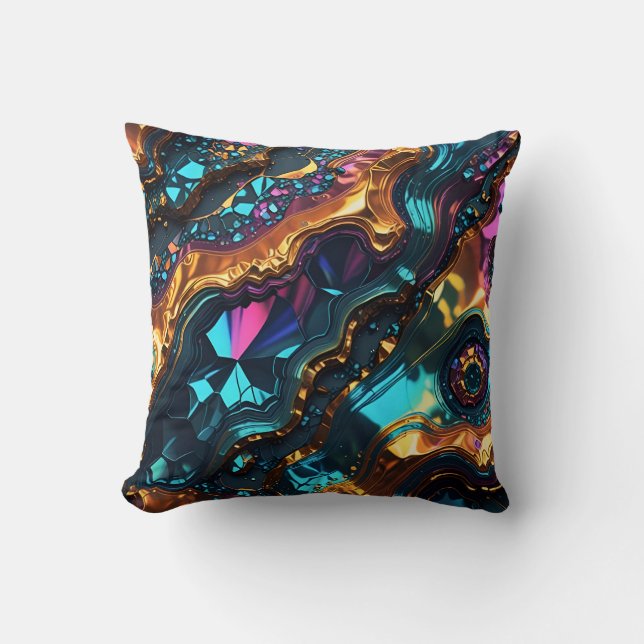 Golden Ore Veins with shiny Gems Kudde (Framsida)