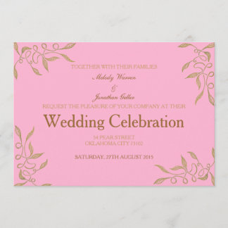 Golden Ornament Wedding Card Inbjudningar