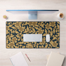 Golden Ornamental Blommigt-Desk Mat