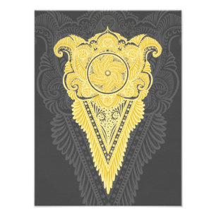 Golden Ornamental Flame Fototryck