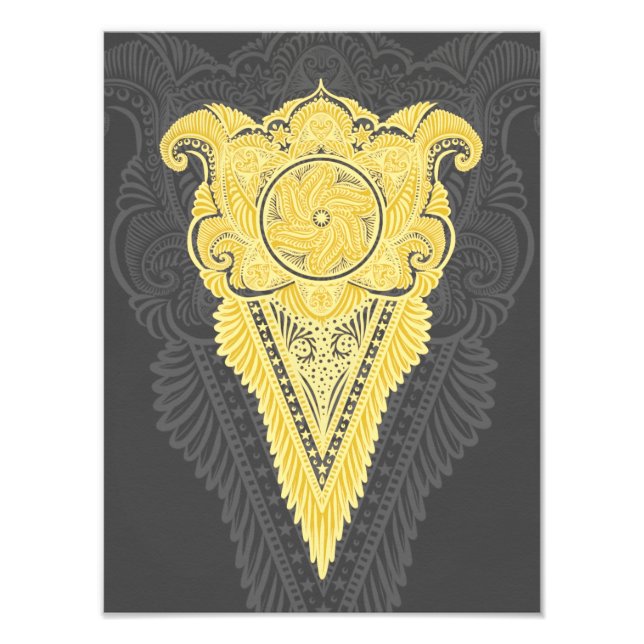 Golden Ornamental Flame Fototryck (Framsidan)