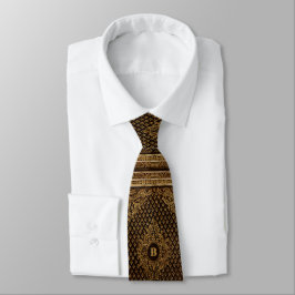Golden Ornamental Tie med/ut ditt Monogram Slips