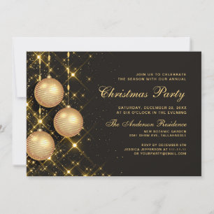 Golden Ornaments jul Corporate Årlig Party Inbjudningar