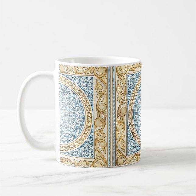 Golden Ornate dekorative vintage design Kaffemugg (Vänster)