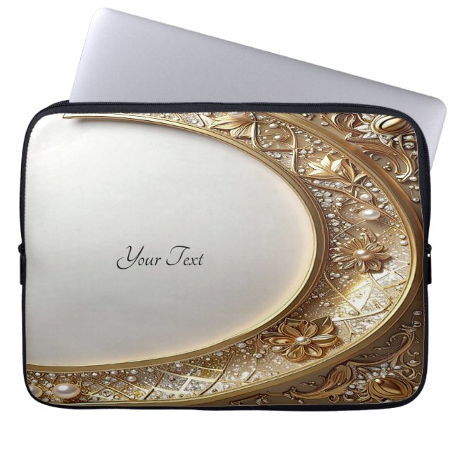 Golden Ornate Frame Laptop Sleeve (Framsidan)
