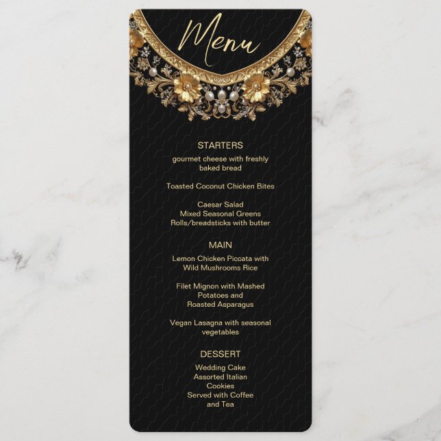 Golden Ornate Frame Menu Meny (Framsida)