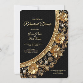 Golden Ornate Frame Rehearsal Dinner Inbjudningar
