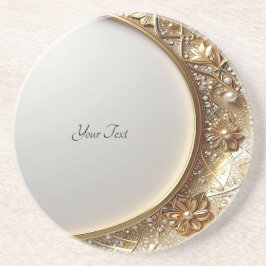 Golden Ornate Frame Sandstone Coaster Underlägg