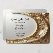 Golden Ornate Frame Save The Date