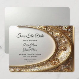 Golden Ornate Frame Save The Date Spara Datumet
