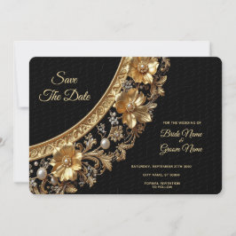 Golden Ornate Frame Save The Date Spara Datumet