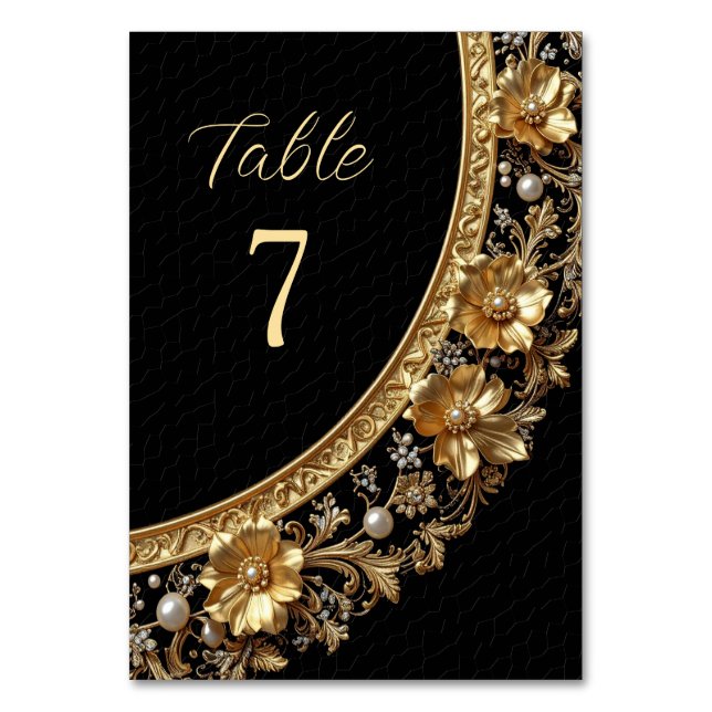 Golden Ornate Frame Table Number Bordsnummer (Framsidan)