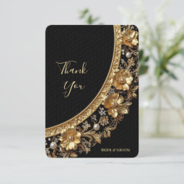 Golden Ornate Frame Thank You Card Tack Kort