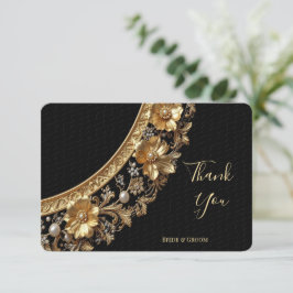 Golden Ornate Frame Thank You Card Tack Kort