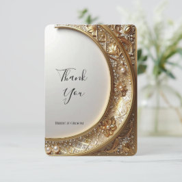 Golden Ornate Frame Thank You Card Tack Kort