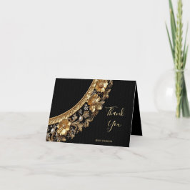 Golden Ornate Frame Thank You Card Tack Kort