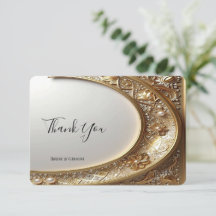Golden Ornate Frame Thank You Card