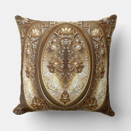 Golden Ornate Frame Throw Pillow Kudde