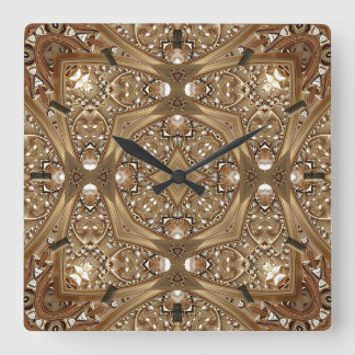Golden Ornate Frame Wall Clock Fyrkantig Klocka