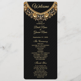 Golden Ornate Frame Wedding Program