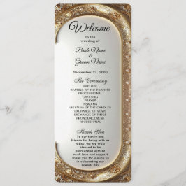 Golden Ornate Frame Wedding Program