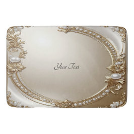 Golden Ornate Frame with Pearls Bath Mat Badrumsmatta