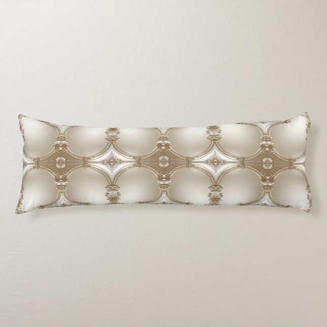 Golden Ornate Frame with Pearls Body Pillow Kroppskudde (Framsidan)