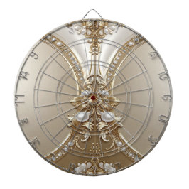 Golden Ornate Frame with Pearls Dartboard Darttavla